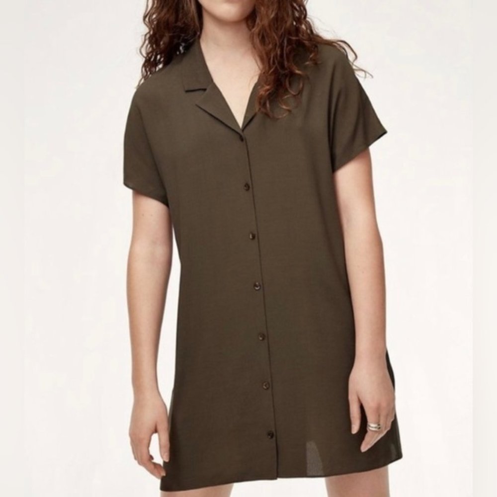 Wilfred Free Radhika Dress in Black Button Front Size XXS